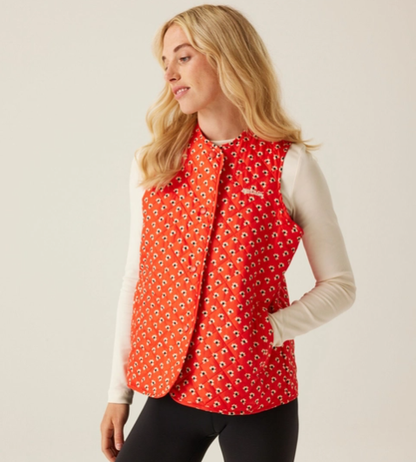 Regatta Orla Kiely Womens Quilted Bodywarmer Clover Red