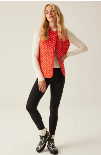 Regatta Orla Kiely Womens Quilted Bodywarmer Clover Red