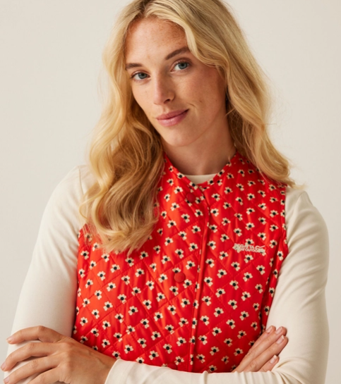 Regatta Orla Kiely Womens Quilted Bodywarmer Clover Red