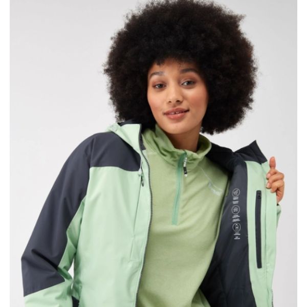 Regatta Wm Highton StrIII Womens Jackets Waterproof Insulated 20 QuiGrn/SlGry AW23