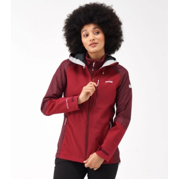 Regatta Highton Stretch IV Womens Waterproof Shell Jacket Rumba Red/Burgandy AW23