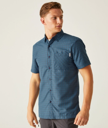 Regatta Kalambo VIII Mens Shirt Coronet Blue/Moonlight Denim Check