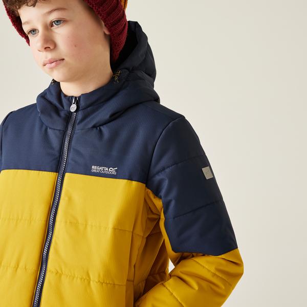 Regatta Lofthouse Kids Baffle Jacket Navy/Gold Flake 