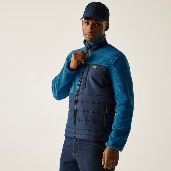 Regatta Frankie Borg Hybrid Mens Fleece Navy/Snorkel Blue