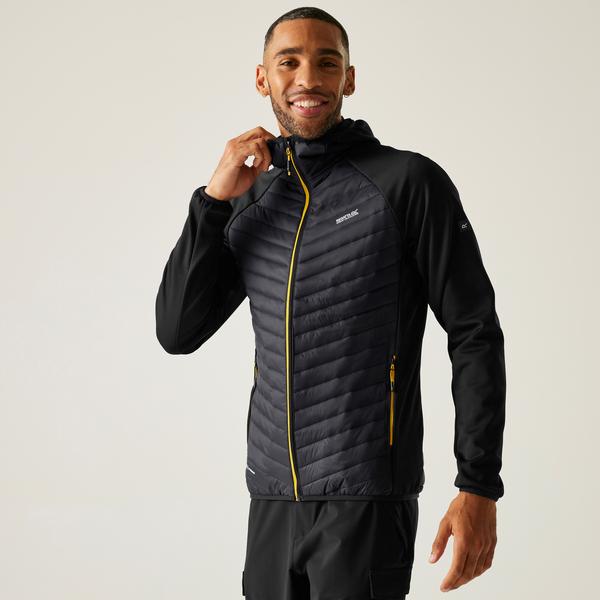 Regatta Andreson Hybrid Mens Jacket Black/AshGold Flake
