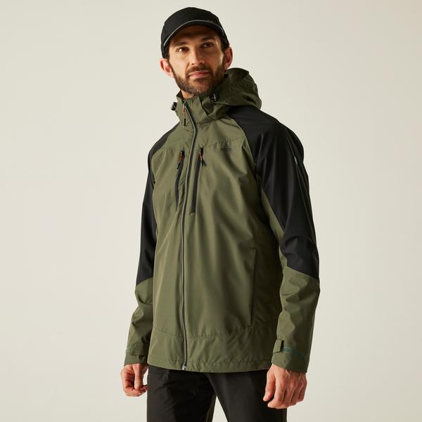 Regatta Calderdale VI Mens Waterproof Shell Jacket Olive Night/Black