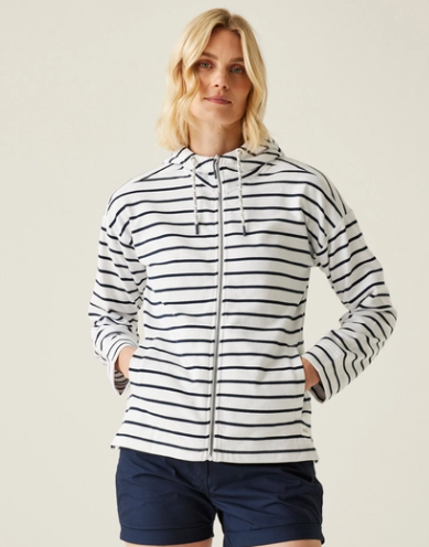 Regatta Bayletta Hoody II Ladies Fleece White Navy Stripe