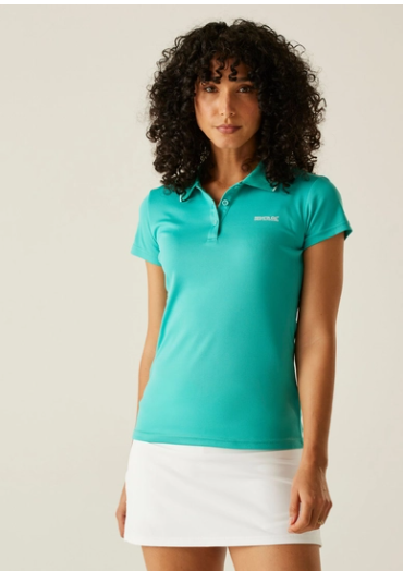 Regatta Womens Maverick V Ladies Polo Shirt Turquoise Icy Morning