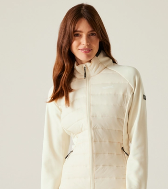 Regatta Clumber V Hybrid Ladies Jacket Light Vanilla Silver Grey
