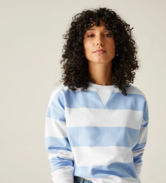 Regatta Avika II Ladies Fleece Chambray Blue White Stripe