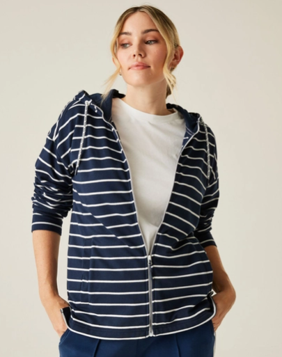 Regatta Bayletta Hoody II Ladies Fleece Navy White Stripe