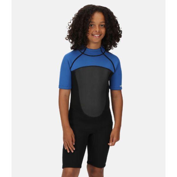 Regatta Junior Shorty Wetsuit Black/Nautical Blue