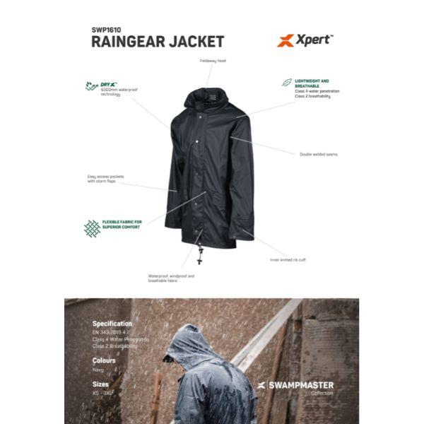Swampmaster No-Sweat Raingear+ Waterproof Jacket Navy – Co-Op