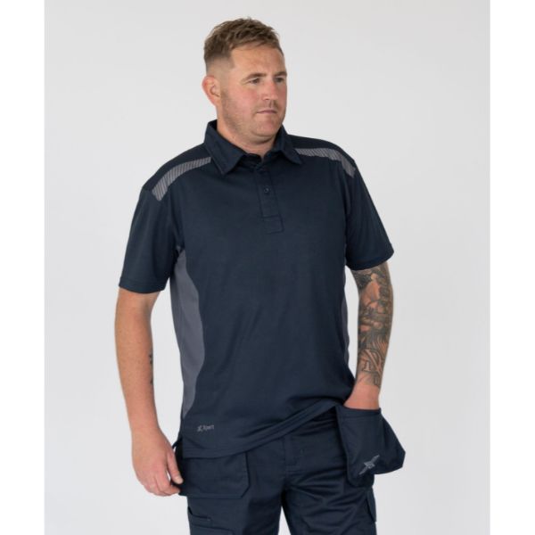 Xpert Pro Stretch Polo Shirt Navy/Grey